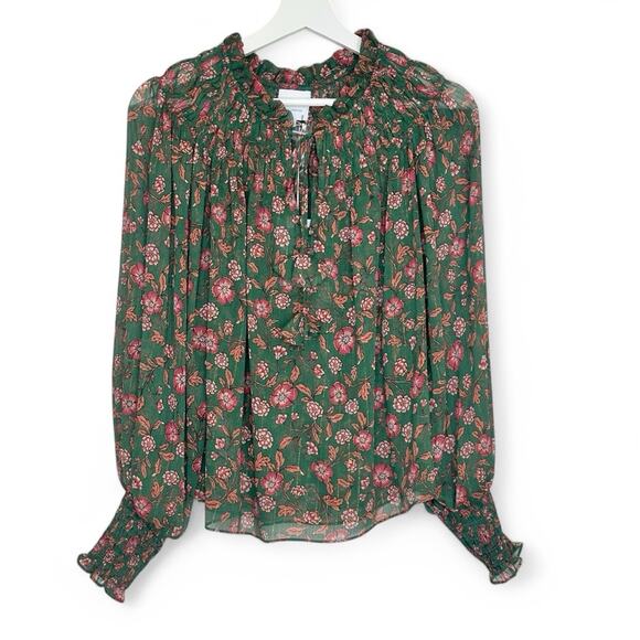 MISA Los Angeles Clio Top in Green Evergreen Bloom - Picture 4 of 10